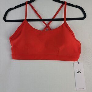 NWT Alo Yoga Airlift Intrigue Bra Bright Red Adjustable Straps Women's Size L